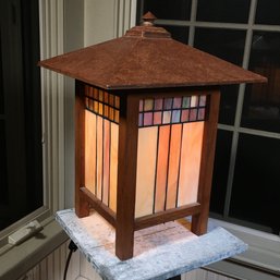 Beautiful Authentic STICKLEY Prairie / Mission / Pagoda Lamp - Leaded Glass - Fantastic Piece - Like N