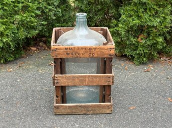 Vintage Buttress Water Company Wooden Crate And Bottle