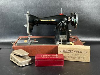 A Vintage Domestic Sewing Machine, Precision Round Bobbin Model No. 188, Made In Japan