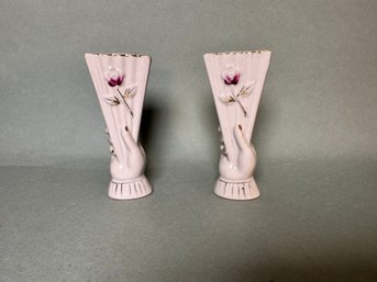 Small Vintage Floral Japanese Bud Vases