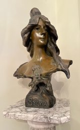 Bronze Head Bust Titled 'sylvia'