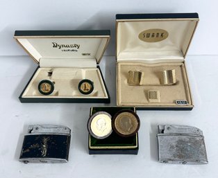 Lot Of Vintage Cuff Links & Lighters