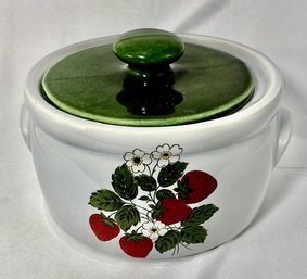 Vintage 1970's McCoy Strawberry Pattern Bean Pot