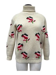 Size Small Vintage 1960s Flower Sweater - Made In Tawian