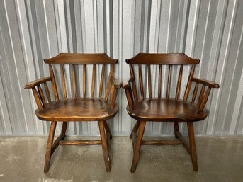 Vintage Hunt Country Furniture Captain's Arm Chairs (2)