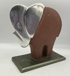 Elephant With Stone Textured Body And Aluminum Head