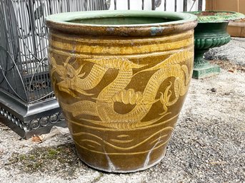 A Large Glazed Earthenware Planter