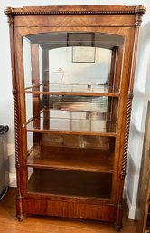 Vintage Wooden China Cabinet With Mirrored Back
