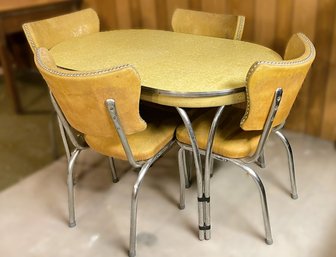 Mid Century Yellow Laminate Table And Chair Set