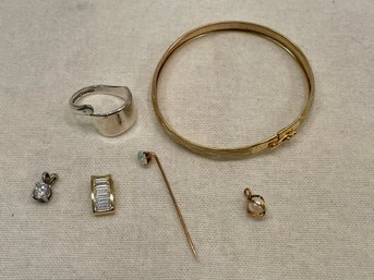 Collection Of 14K, Sterling & Gold Toned Jewelry