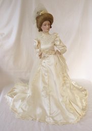 Franklin Heirloom Dolls ' The Gibson Girl Bride Doll' With COA And Original Box