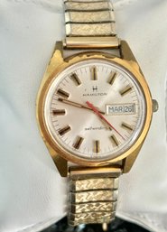 1960/70s Hamilton 827007-4 17j Self Winding Wristwatch Gold Plated Stainless Back Jeweler Tested/working C