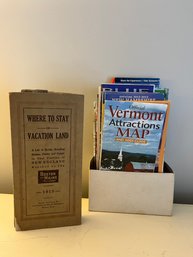 Vintage 1915 Boston And Maine 'Where To Stay In Vacation Land' Guide Plus Additional New England Maps