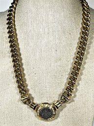 1980s Vintage Gold Tone Rhinestone Givenchy Designer Couture Necklace (missing One Small Stone)`