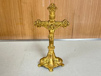 Vintage Metal Altar Crucifix