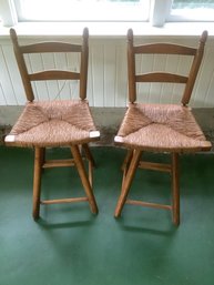 Pair Of Wooden Bar Stools