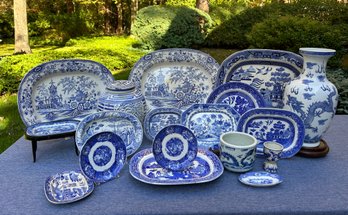Asian Blue And White Pottery Collection