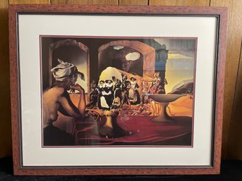 Salvador Dali Slave Market Disappearing Bust Of Voltaire Framed Print