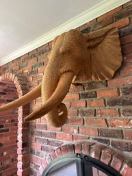 Fabulous Wood Elephant Head Wall Hanging