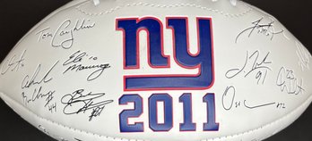 New York Giants 2011 Football - Super Bowl XLVI - Championship - Impressed Signature Team Ball - Display
