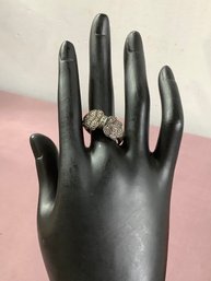 Size 10 Leaf/stone Sterling Ring