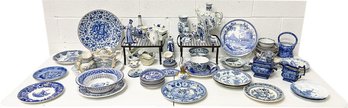 Large Collection Of Blue And White Porcelain - Delft, Asian, English And More