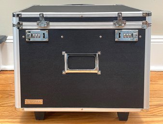 A Large Locking File Box On Wheels