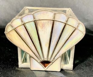 Vintage Seashell Stained Glass Candle Holder