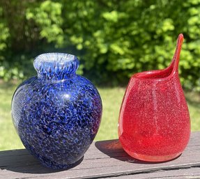 Two Hand Blown Art Glass Pieces