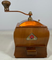 Vintage De Ve Coffee Grinder No. 446 Wood And Copper Made In Holland