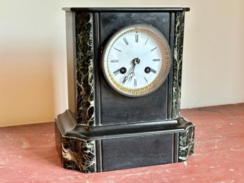 Antique French Victorian Marble Mantal Clock