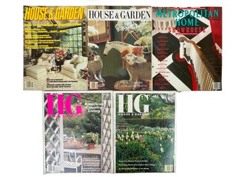 A Collection Of 1980s House & Garden Magazines & A Single 1989 Metropolitan Home Magazine