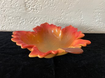 Hand Painted Vintage Fall Leaf Bowl
