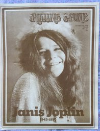 Vintage Janis Joplin Death 1970 Rolling Stone Music Magazine Cover Art Poster