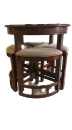 Round High Boy Table With Corner Stools