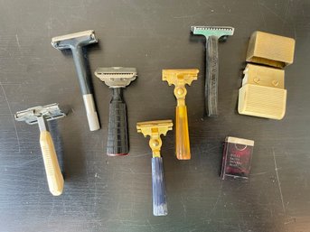 Vintage Razor Collection With Molded & Possible Bakelite Handles