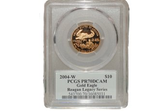 2004 1/4oz Fine Gold $10 Gold Eagle Michael Reagan Legacy Series