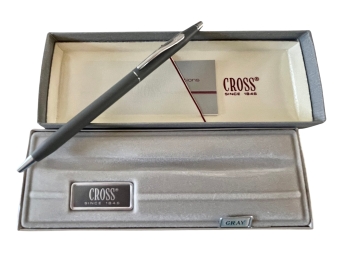 Vintage CROSS Ball Pen Gray 2102 With Original Box & Instructions