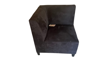 Brushed Black Microfiber Upholstered Corner Chair