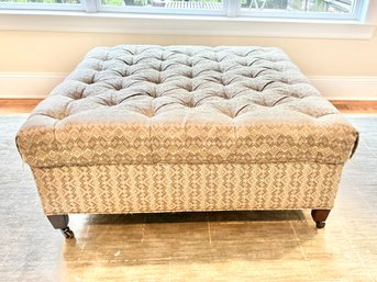 Large Square Upholstered Ottoman On Casters