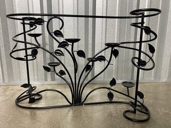 Black Metal Tea Light Stand For Table Or Fireplace