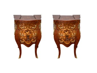 Pair Of French Style Marquetry Inlay Tables