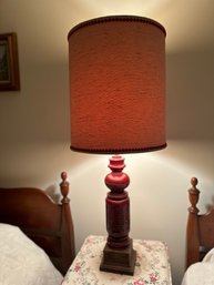 MCM Carved Brick Red Table Lamp