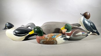 Vintage Hand Painted Wood Decoys By Ray Page And More (Some Signed On Bases) - 'B'