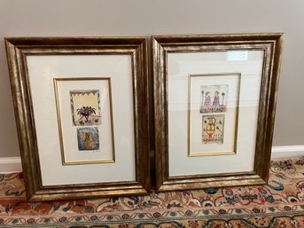 Beautiful Pair Of B. Cony Signed Pieces In Gorgeous Frames