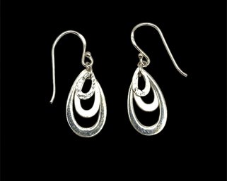 Vintage Sterling Silver Tear Drop Dangle Earrings