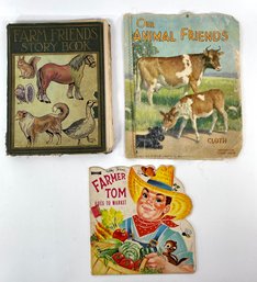 Vintage Trio - Farm Related Childrens Books (1) Cloth Book