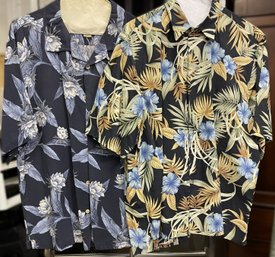 Two Vintage Hawaiian Shirts- Jamaica Jaxx Silk And Reyn Spooner Cotton- Size XL