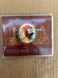Beautiful Rare 1939 Silver Mercury Dime In Booklet !!!!