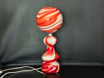 WOW! A Spectacular Mid-Century Modern Marbled Murano Glass Lamp By Carlo Moretti